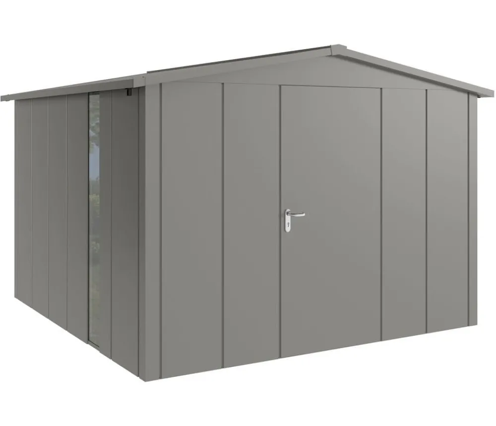 Hörmann Metallgerätehaus Juno JSD14 L-Sk Motiv Design bodentiefes Fenster, ca. B333/H231/T325 cm Graualuminium