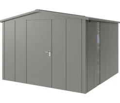 Hörmann Metallgerätehaus Juno JSD14 L-Sk Motiv Design bodentiefes Fenster, ca. B333/H231/T325 cm Graualuminium Sale
