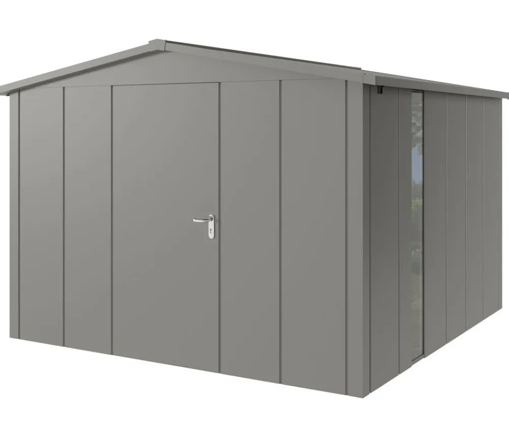 Hörmann Metallgerätehaus Juno JSD14 L-Sk Motiv Design bodentiefes Fenster, ca. B333/H231/T325 cm Graualuminium Sale