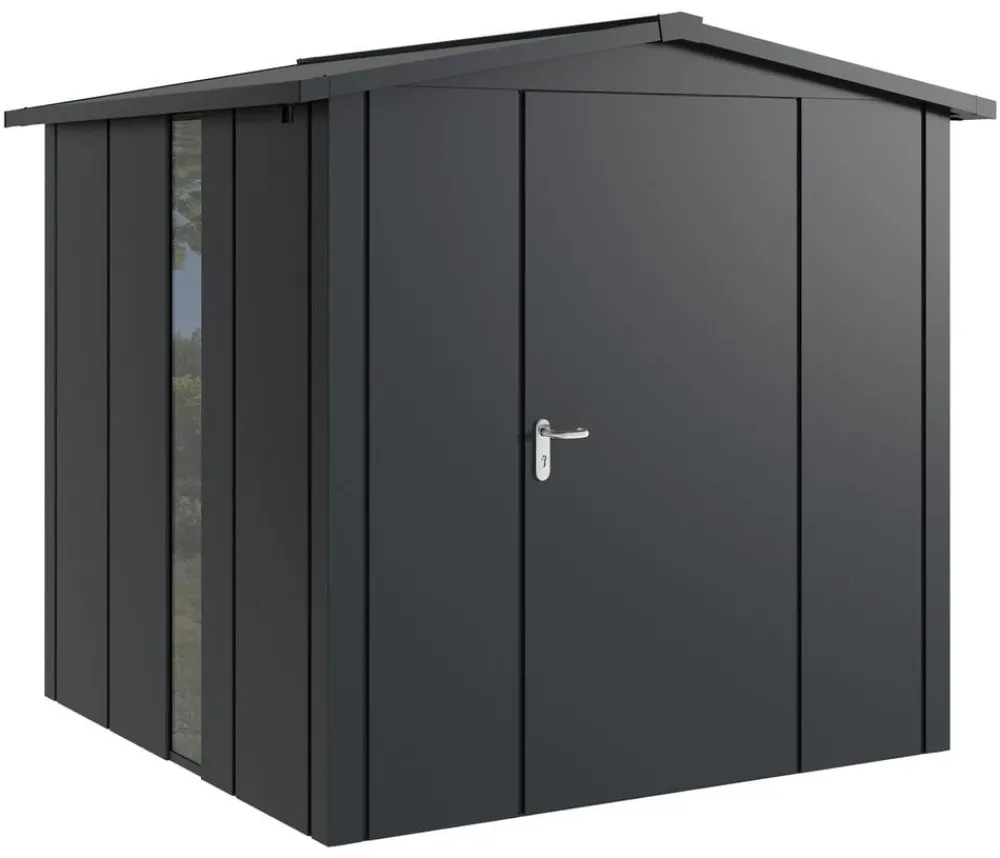 Hörmann Metallgerätehaus Juno JSD5 L-Sk Motiv Design bodentiefes Fenster, ca. B237/H223/T229 cm Anthrazit Discount