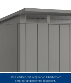 Hörmann Metallgerätehaus Juno JPD11 M-Sk Motiv Modern mit Doppeltür, ca. B277/H232/T358 cm Graualuminium Sale