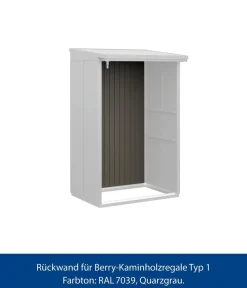 Hörmann Anbauten > Rückwand für Berry-Kaminholzregal Typ 1, ca. B117,3/H188 cm