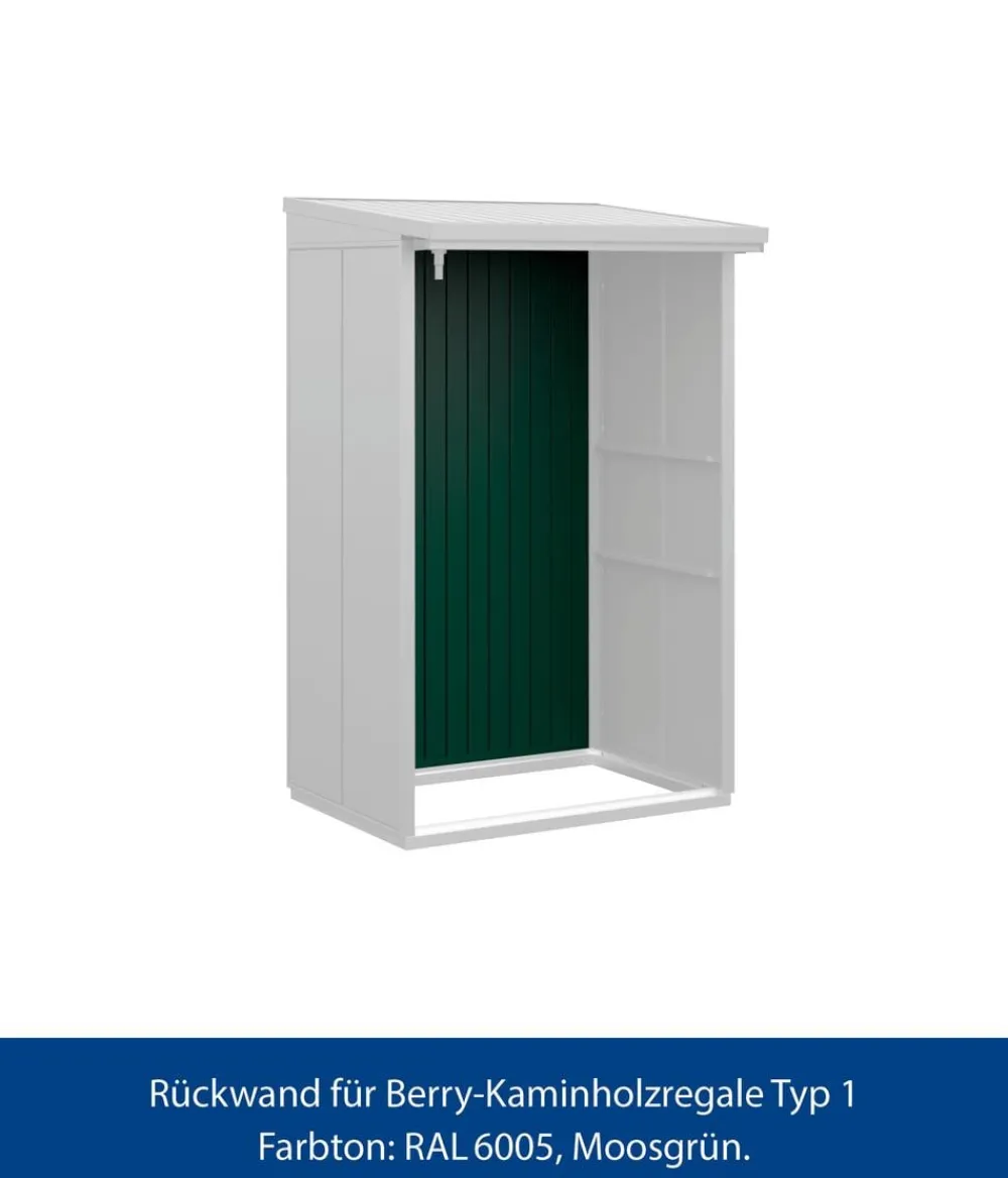 Hörmann Rückwand für Berry-Kaminholzregal Typ 1, ca. B117,3/H188 cm Moosgrün Discount