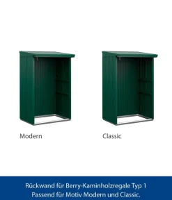 Hörmann Rückwand für Berry-Kaminholzregal Typ 1, ca. B117,3/H188 cm Moosgrün Discount
