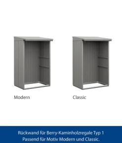 Hörmann Rückwand für Berry-Kaminholzregal Typ 1, ca. B117,3/H188 cm Graualuminium Best