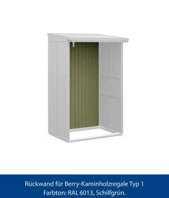 Hörmann Rückwand für Berry-Kaminholzregal Typ 1, ca. B117,3/H188 cm Schilfgrün Best