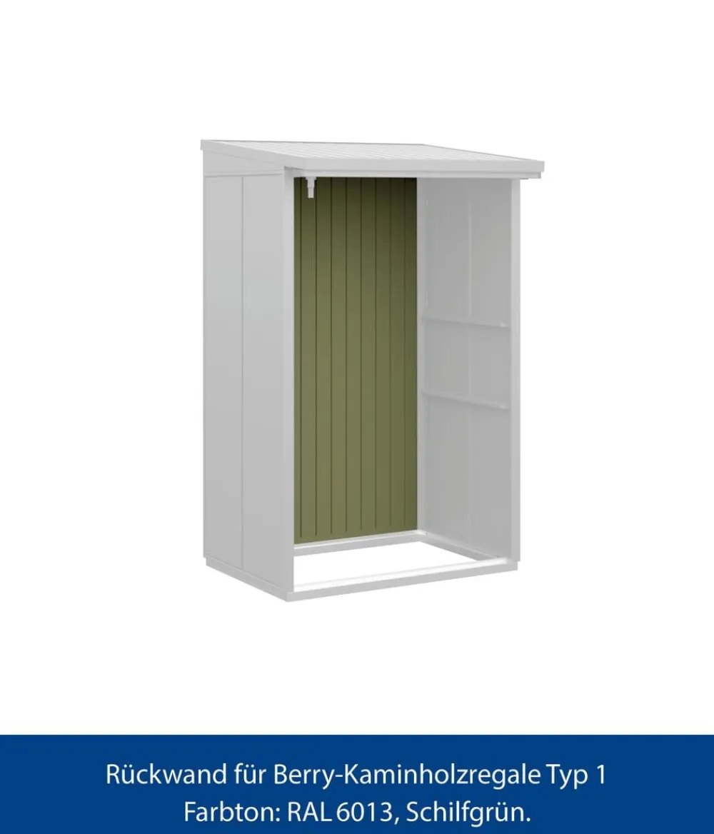 Hörmann Rückwand für Berry-Kaminholzregal Typ 1, ca. B117,3/H188 cm Schilfgrün Best