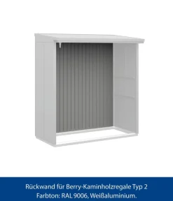 Hörmann Rückwand für Berry-Kaminholzregal Typ 2, ca. B188/H177,7 cm Weißaluminium Sale