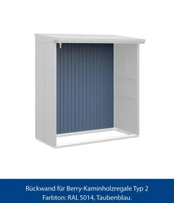 Hörmann Kaminholzregale - Rückwand für Berry-Kaminholzregal Typ 2, ca. B188/H177,7 cm Taubenblau