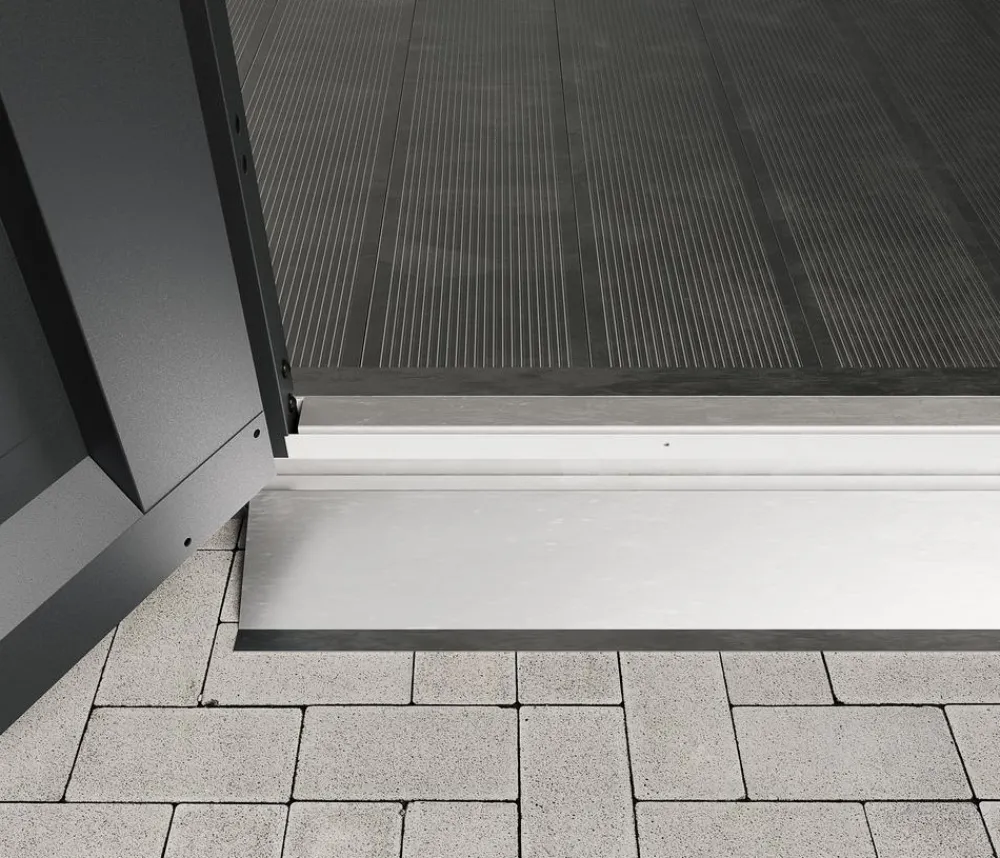 Hörmann Stahl-Bodenrampe für 2-flügelige Tür, Innen/Außen Silber Clearance