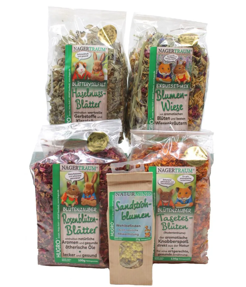 HUGRO® Nagersnacks > Blüten- & Blätter-Box, 5-teilig