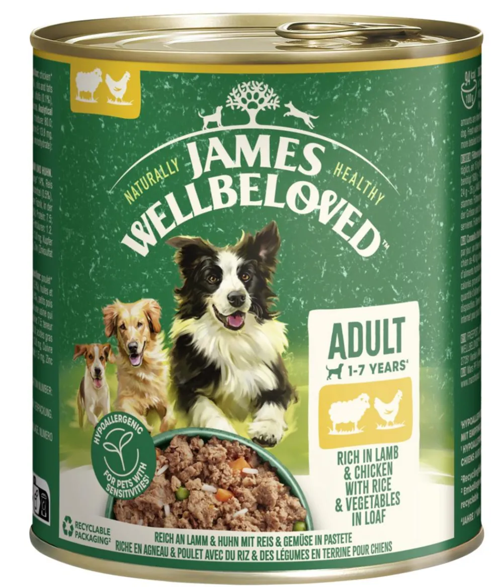 JAMES WELLBELOVED™ Nassfutter Hund > James Wellbeloved Nassfutter für Hunde Adult, Lamm & Huhn in Pastete