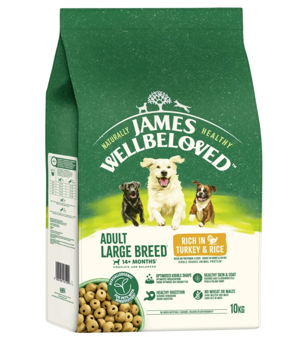 JAMES WELLBELOVED™ James Wellbeloved Trockenfutter für Hunde Large Breed Adult, Truthahn & Reis, 10 kg Discount