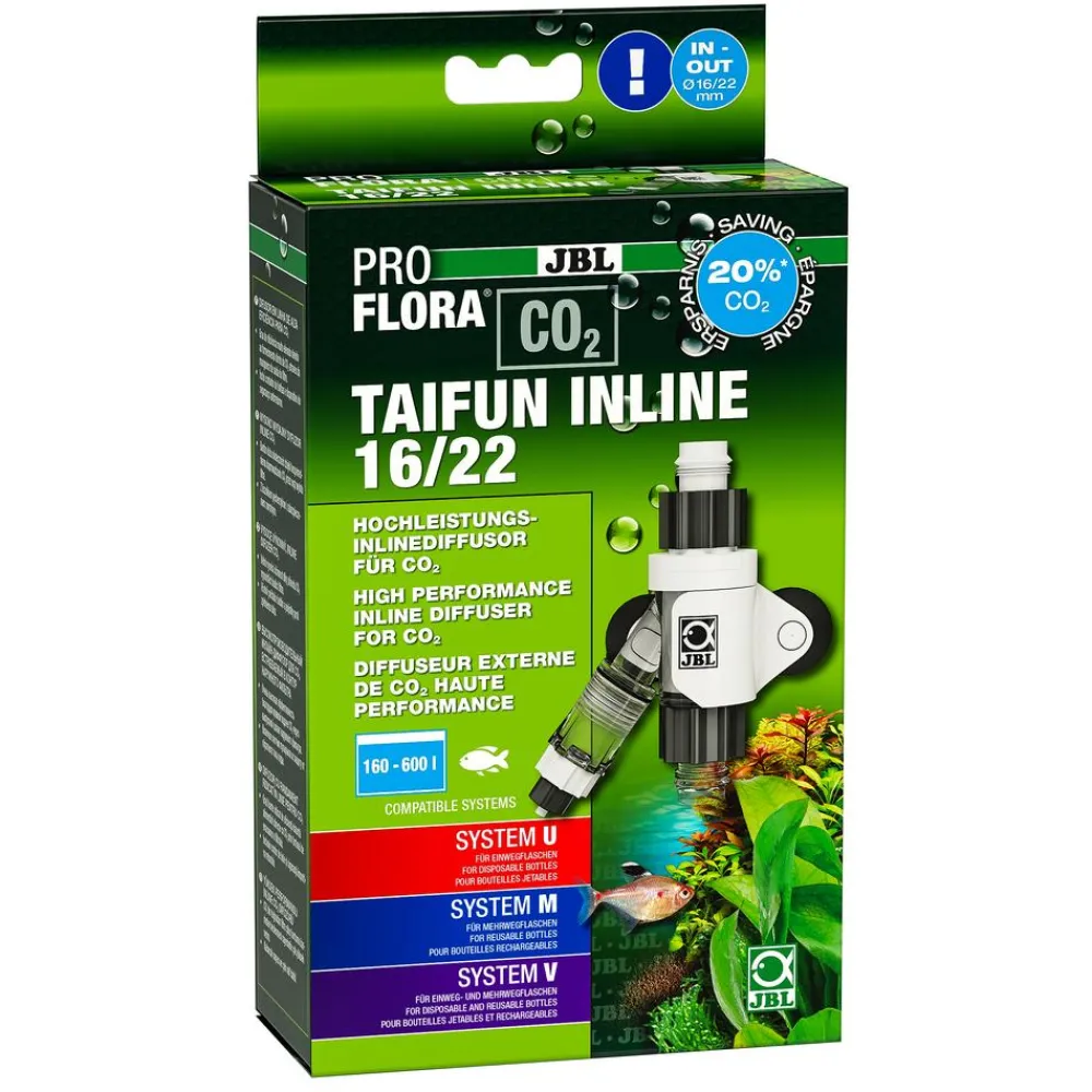 JBL Mehr Pflege & Technik|Pflanzenpflege > PROFLORA CO2 Diffusor Taifun Inline 16/22, 160-600 l