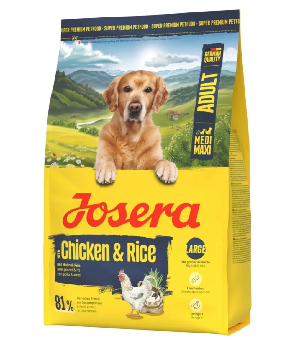 Josera Trockenfutter Hund - Trockenfutter für Hunde Medi/Maxi Adult, Huhn & Reis