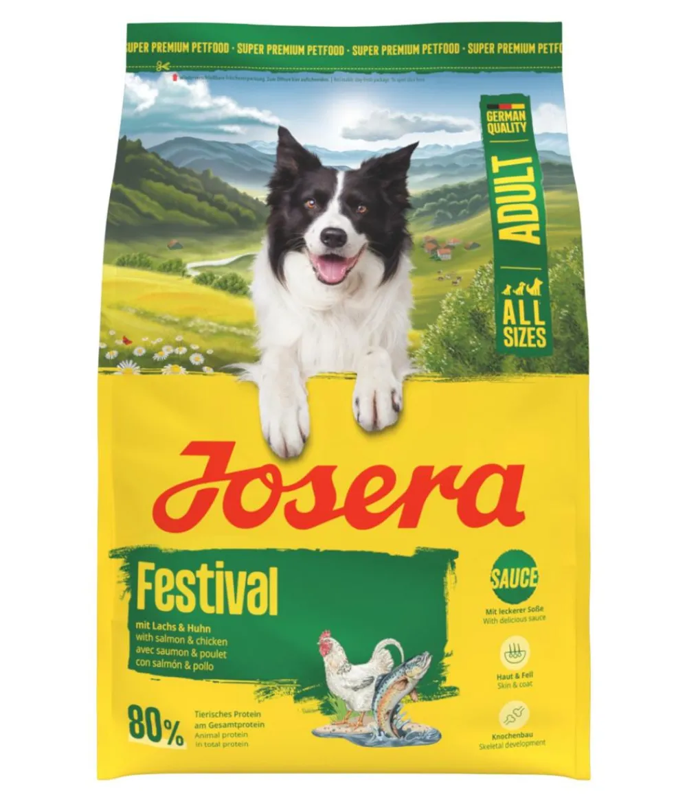 Josera Trockenfutter Hund - Trockenfutter für Hunde Festival Adult, Lachs & Huhn