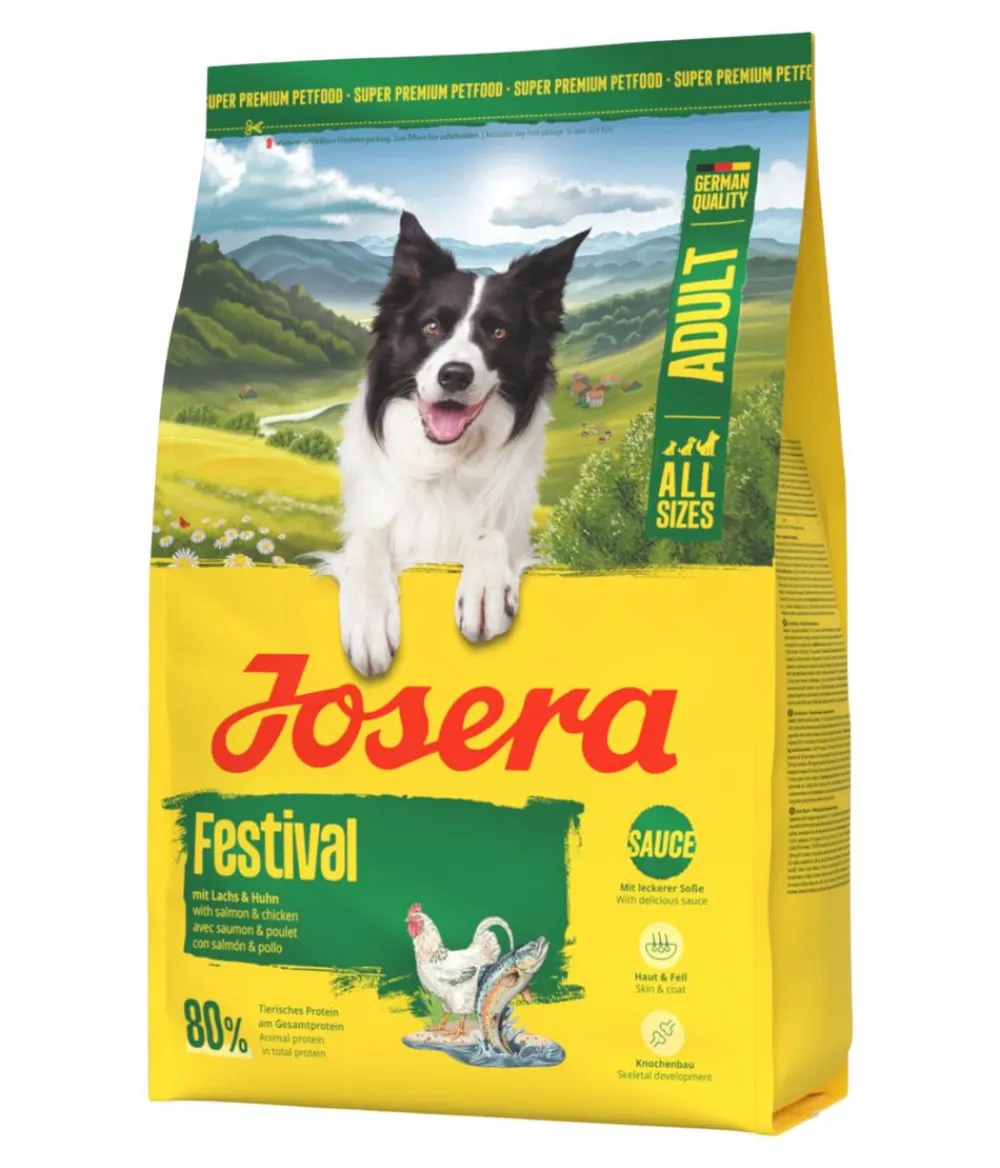 Josera Trockenfutter Hund - Trockenfutter für Hunde Festival Adult, Lachs & Huhn