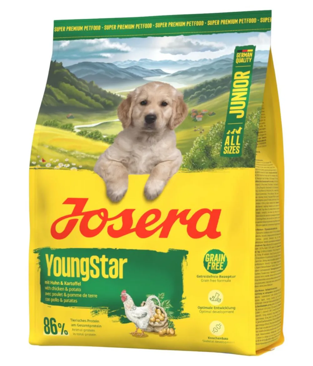 Josera Trockenfutter Hund - Trockenfutter für Hunde YoungStar Junior, Huhn & Kartoffel