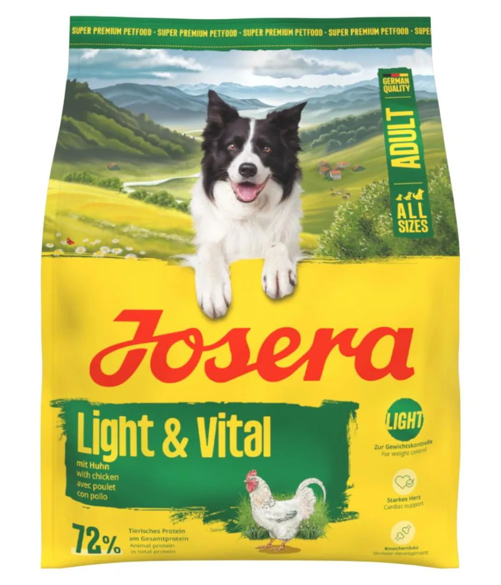 Josera Trockenfutter für Hunde Light und Vital Adult, Huhn