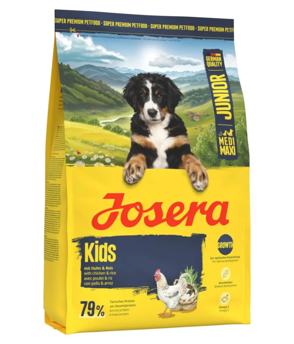 Josera Trockenfutter Hund - Trockenfutter für Hunde Kids Medi/Maxi Junior, Huhn & Reis