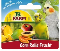 JR FARM Vogelfutter & Snacks > Vogelsnack Corn Rolls Frucht mit Halter