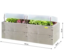 Juwel Hochbeete & Frühbeete - Hochbeet Timber Anzucht-Set 2in1, ca. B130/H52/T60 cm Grau