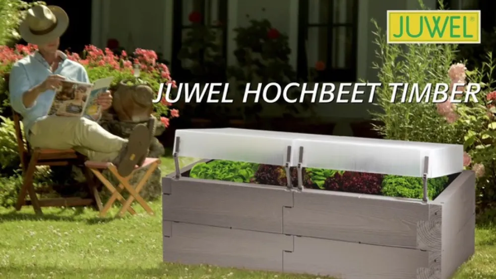 Juwel Hochbeete & Frühbeete - Hochbeet Timber Anzucht-Set 2in1, ca. B130/H52/T60 cm Grau