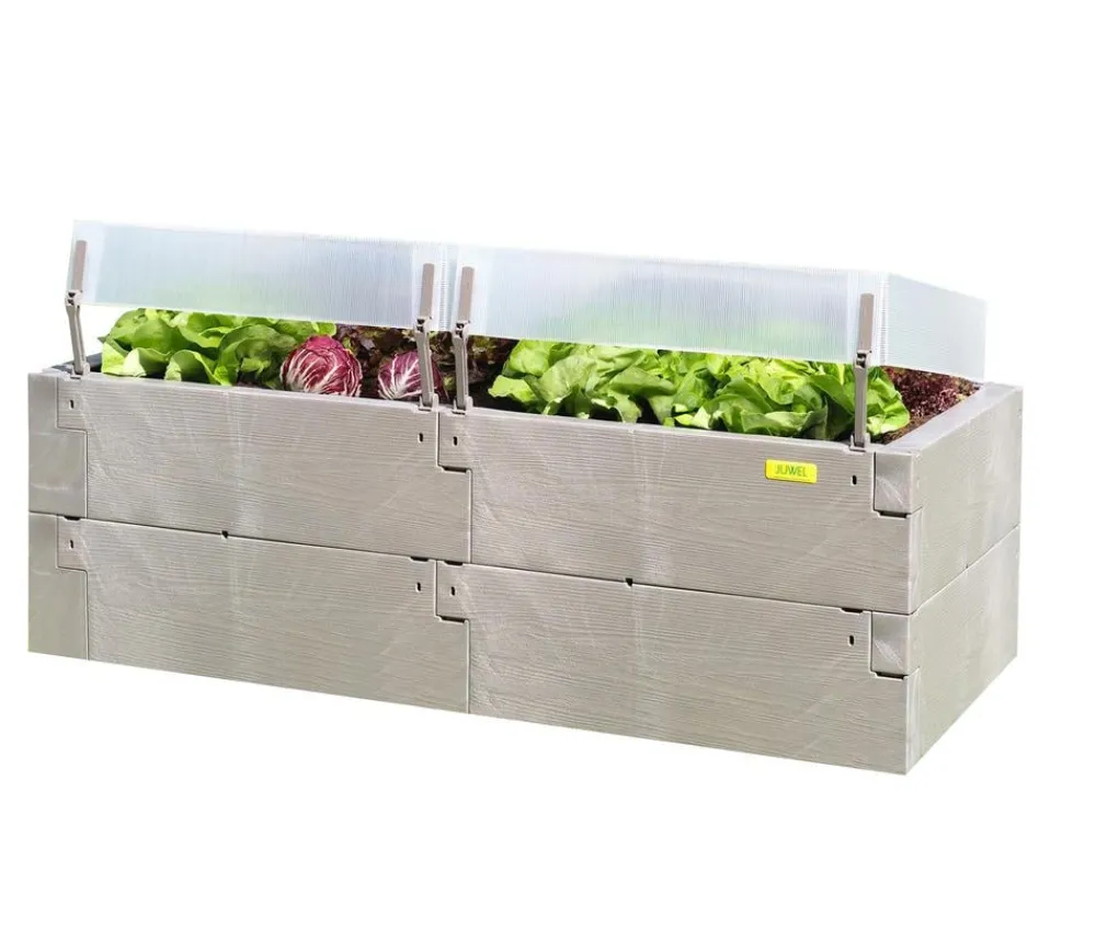 Juwel Hochbeete & Frühbeete - Hochbeet Timber Anzucht-Set 2in1, ca. B130/H52/T60 cm Grau