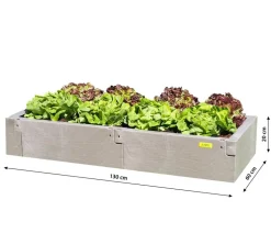 Juwel Hochbeete & Frühbeete - Hochbeet Timber Grund-Set, ca. B130/H20/T60 cm Grau