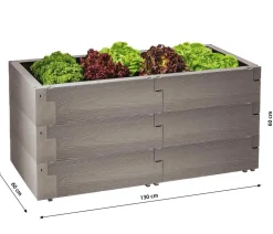 Juwel Hochbeete & Frühbeete - Hochbeet Timber, 3-reihig, ca. B130/H60/T60 cm Grau