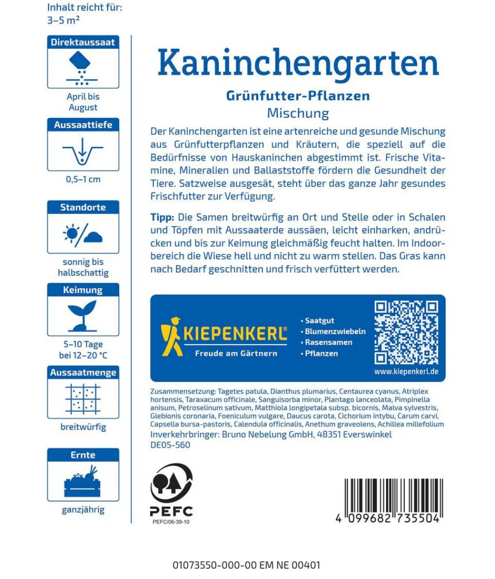 Nebelung/Kiepenkerl Blumensamen > Kaninchengarten, Saatgut von Kiepenkerl