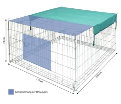 Kerbl Freigehege mit Ausbruchsperre für Kaninchen, ca. B230/H70/T115 cm Hot