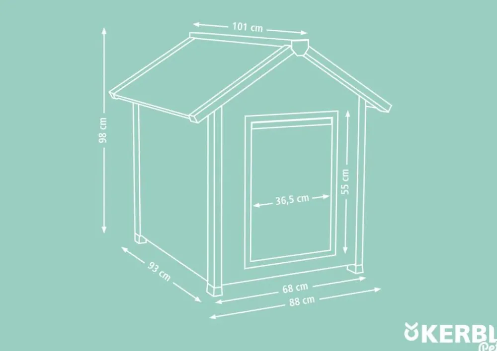 Kerbl Mehr Hundeschlafplätze - Hundehütte ECO Hendry, ca. B101/H98/T88 cm
