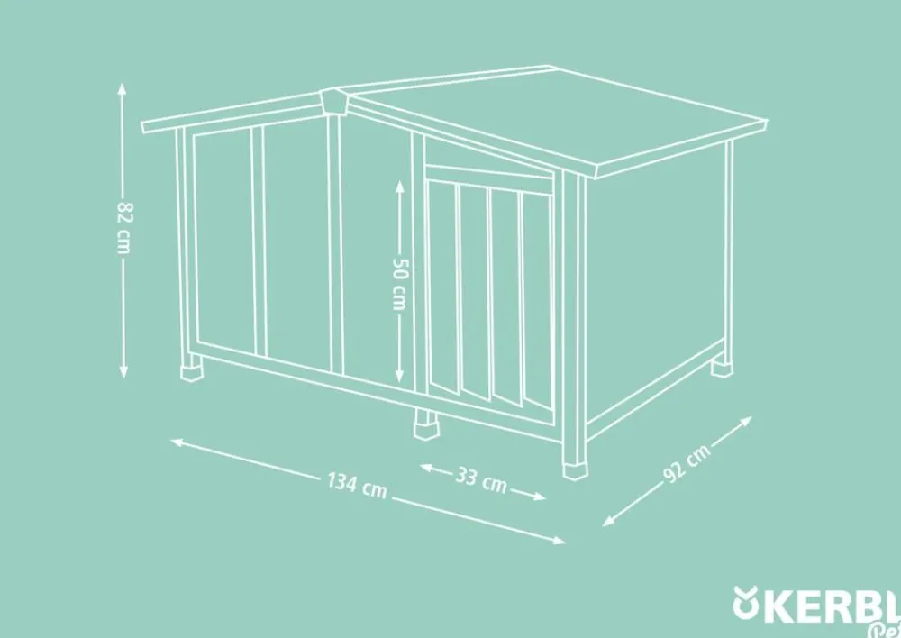 Kerbl Hundehütte Overview, ca. B134/H82/T98 cm Outlet