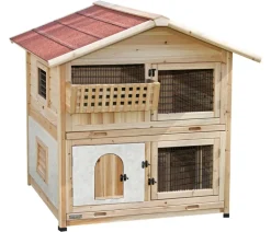 Kerbl Kaninchenstall & Hasenstall - Kaninchenstall Tyrol Alpin, ca. B119/H119/T100 cm Beige