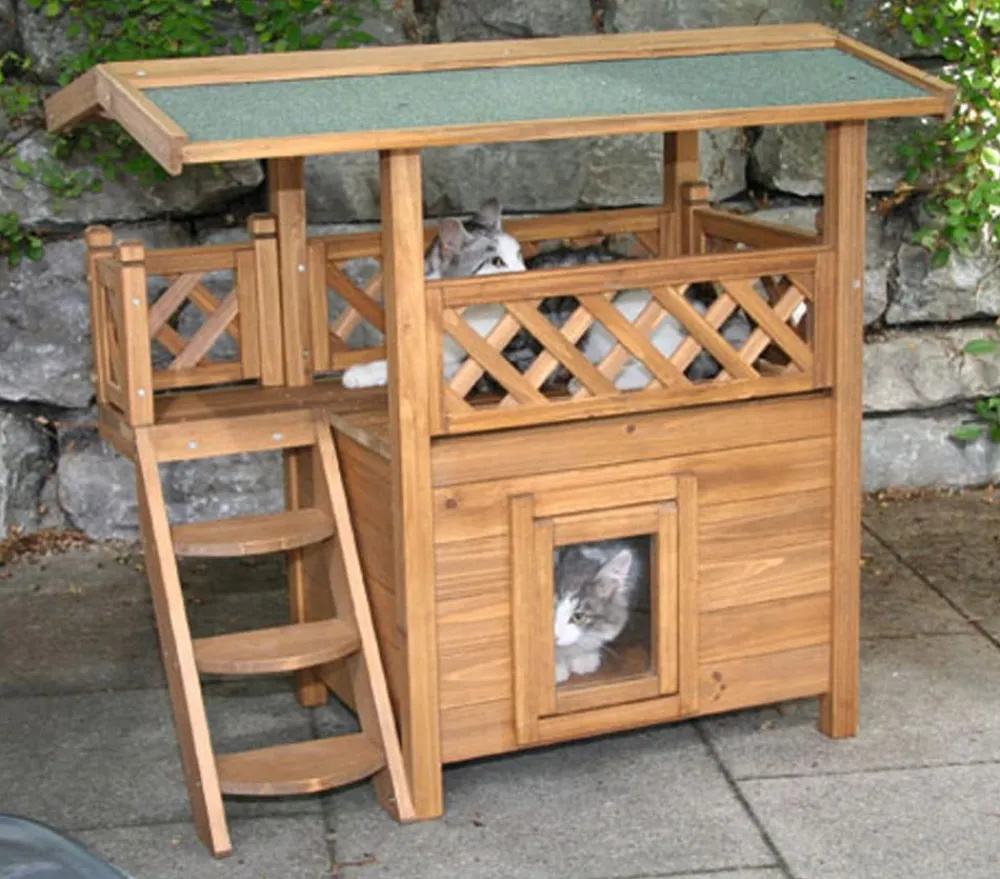 Kerbl Mehr Schlaf- & Kratzmöbel > Katzenhaus Lodge, ca. B77/H73/T50 cm