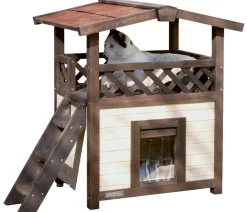 Kerbl Mehr Schlaf- & Kratzmöbel - Katzenhaus 4-Seasons Deluxe Dunkelbraun