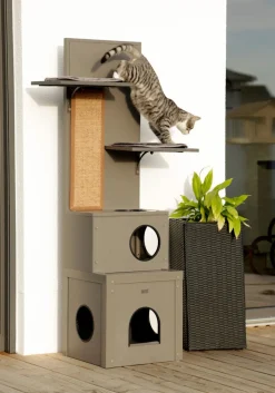 Kerbl Katzenspielhaus Alex ECO, , ca. B42/H152,5/T42 cm Grau Outlet