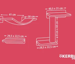 KERBL Pet Kratzbäume & Kratzmöbel - Kletterwand Zugspitze, 5-teilig