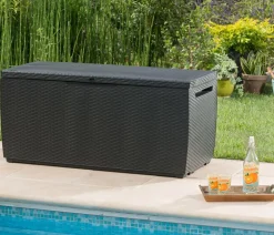 Keter Aufbewahrungsbox Capri, 305 Liter, ca. B123/H57/T53,5 cm Dunkelgrau Hot
