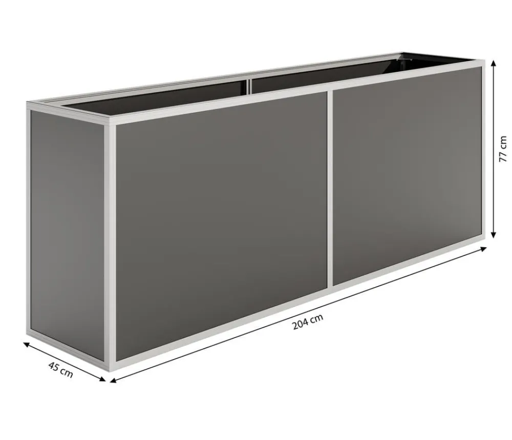 KGT Alu-Hochbeet 210, ca. B205/H77/T45 cm Silber New