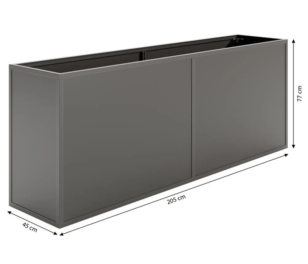 KGT Hochbeete & Frühbeete - Alu-Hochbeet 210, ca. B205/H77/T45 cm Anthrazit