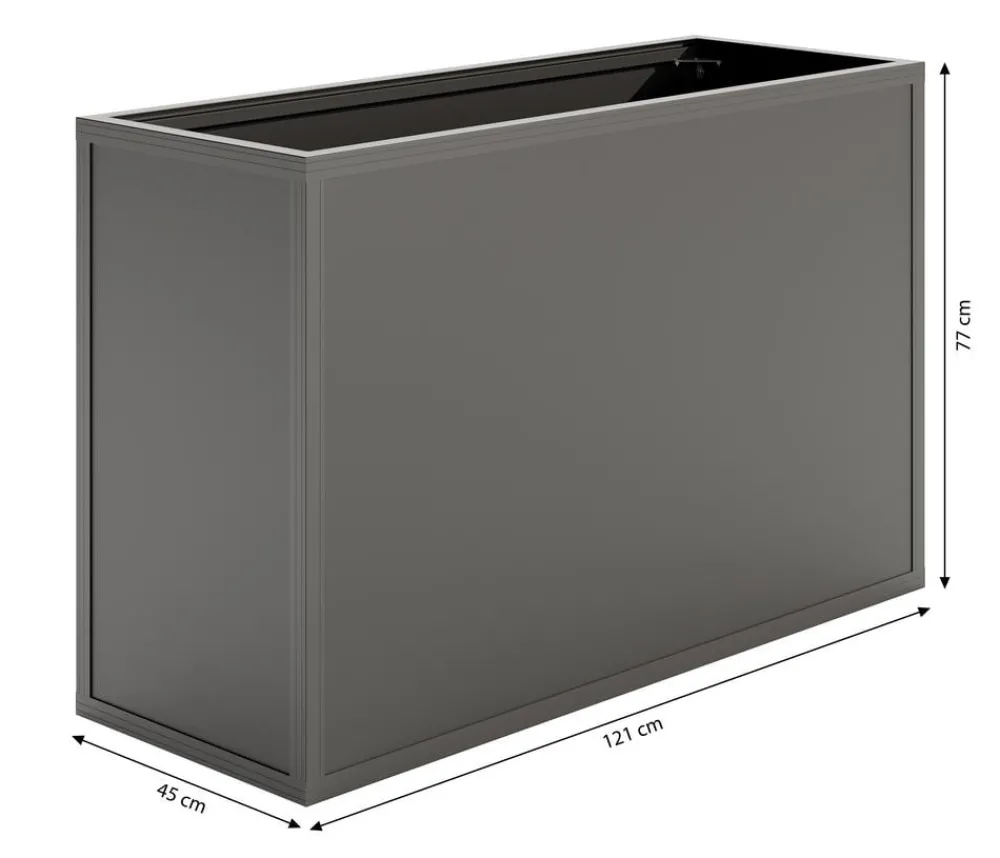KGT Hochbeete & Frühbeete - Alu-Hochbeet 130, ca. B121/H77/T45 cm Anthrazit