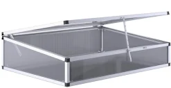 KGT Hochbeete & Frühbeete - Frühbeetaufsatz für Hochbeet 130, silber