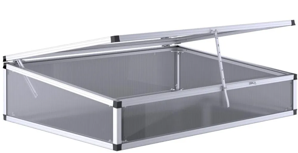 KGT Hochbeete & Frühbeete - Frühbeetaufsatz für Hochbeet 130, silber