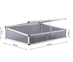KGT Hochbeete & Frühbeete - Frühbeetaufsatz für Hochbeet 130, silber