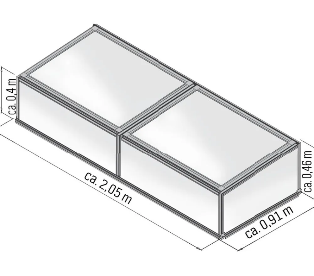 KGT Frühbeet 210, ca. B205/H46/T91 cm Discount