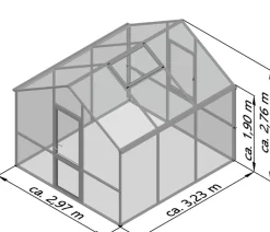 KGT Gewächshäuser > Gewächshaus Dahlie III, ca. B297/H276/T323 cm