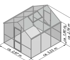 KGT Gewächshäuser > Gewächshaus Dahlie III, ca. B297/H276/T323 cm