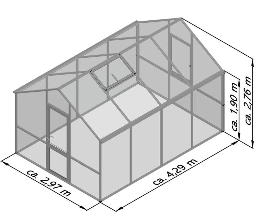 KGT Gewächshäuser > Gewächshaus Dahlie IV, ca. B297/H276/T429 cm